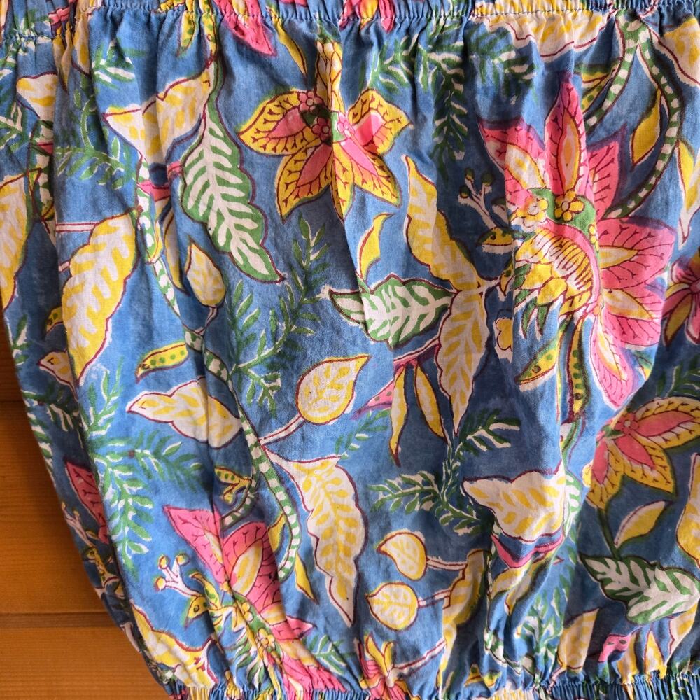 Starkx Bandeau Top Tube Bubble Crop Floral Summer Brights M Boho Tropical Beach - Picture 4 of 7